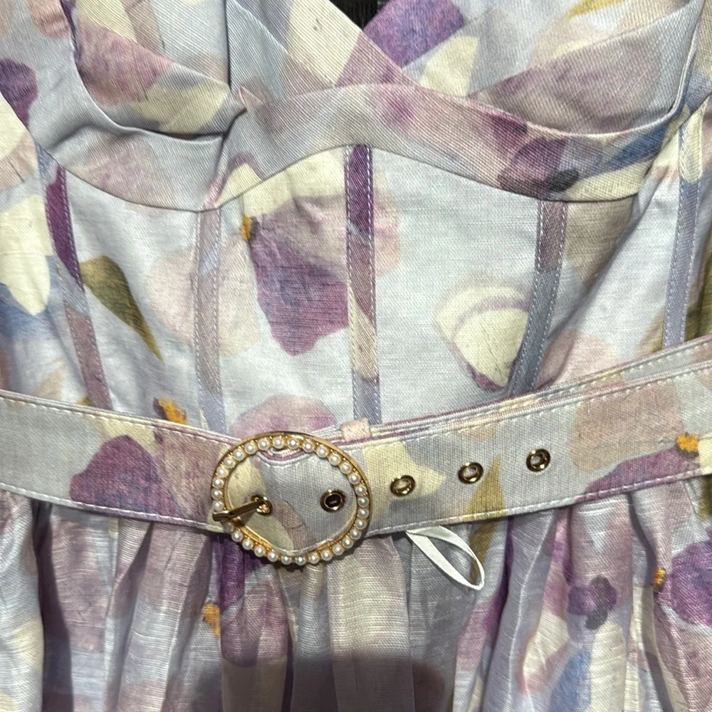 Zimmermann Lavender Floral Mini Dress - Picture 4 of 8